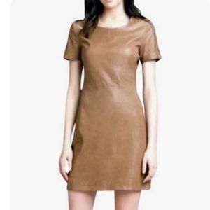 Rachel zoe Luella sandalwood brown leather buckle dress
